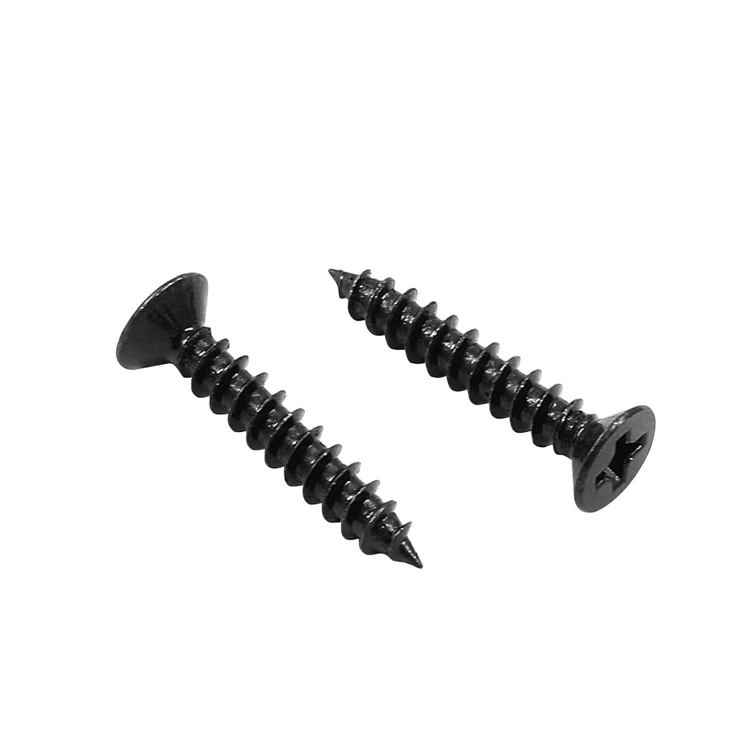 Biaungdo #6 X 3/4" Black Oxide Coated Carbon Steel Flat Head Phillips Wood Screw- 100 Pcs
