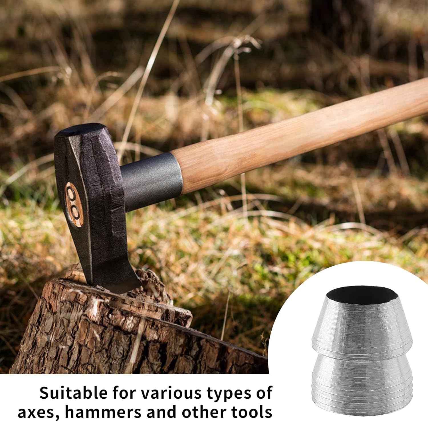 Biaungdo 7 Pc Safety Round Handle Wedges, Mauls Handle Kit for Hammer Axe Sledge 0.31", 0.39", 0.47", 0.55", 0.63", 0.71", 0.78"