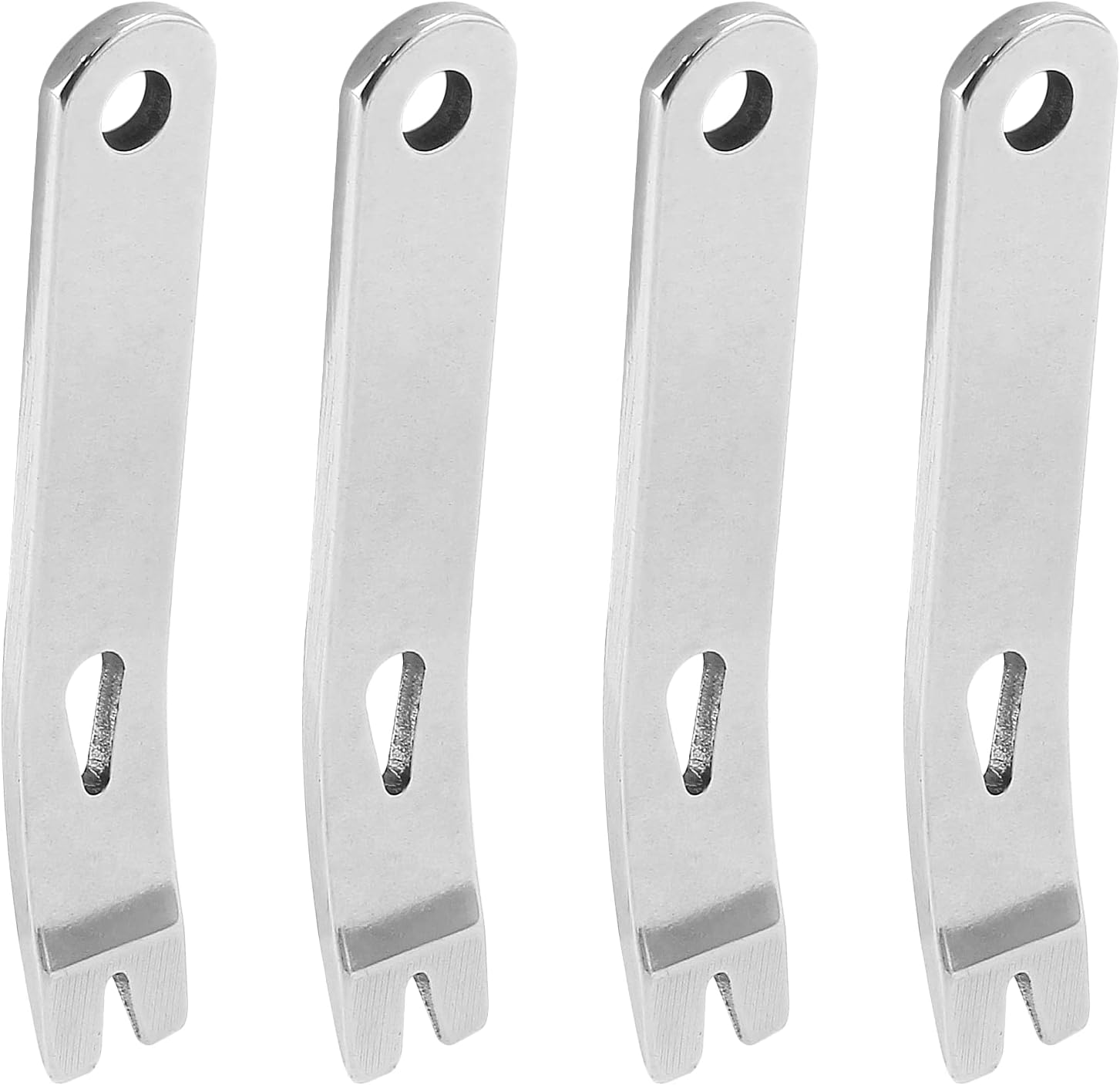 Biaungdo 4 Pcs Mini Crank Crowbar, Stainless Steel Mini EDC Pry Bar Keychain Multi-function Pocket EDC Tools Survival Scraper Opener for Outdoor, Indoors 3 Inch