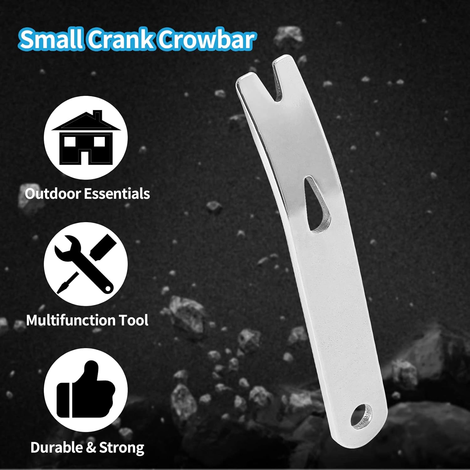 Biaungdo 4 Pcs Mini Crank Crowbar, Stainless Steel Mini EDC Pry Bar Keychain Multi-function Pocket EDC Tools Survival Scraper Opener for Outdoor, Indoors 3 Inch