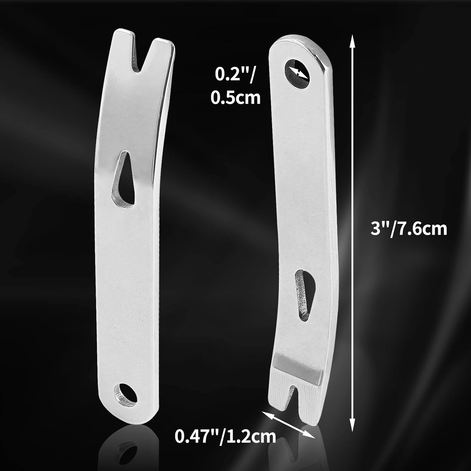 Biaungdo 4 Pcs Mini Crank Crowbar, Stainless Steel Mini EDC Pry Bar Keychain Multi-function Pocket EDC Tools Survival Scraper Opener for Outdoor, Indoors 3 Inch
