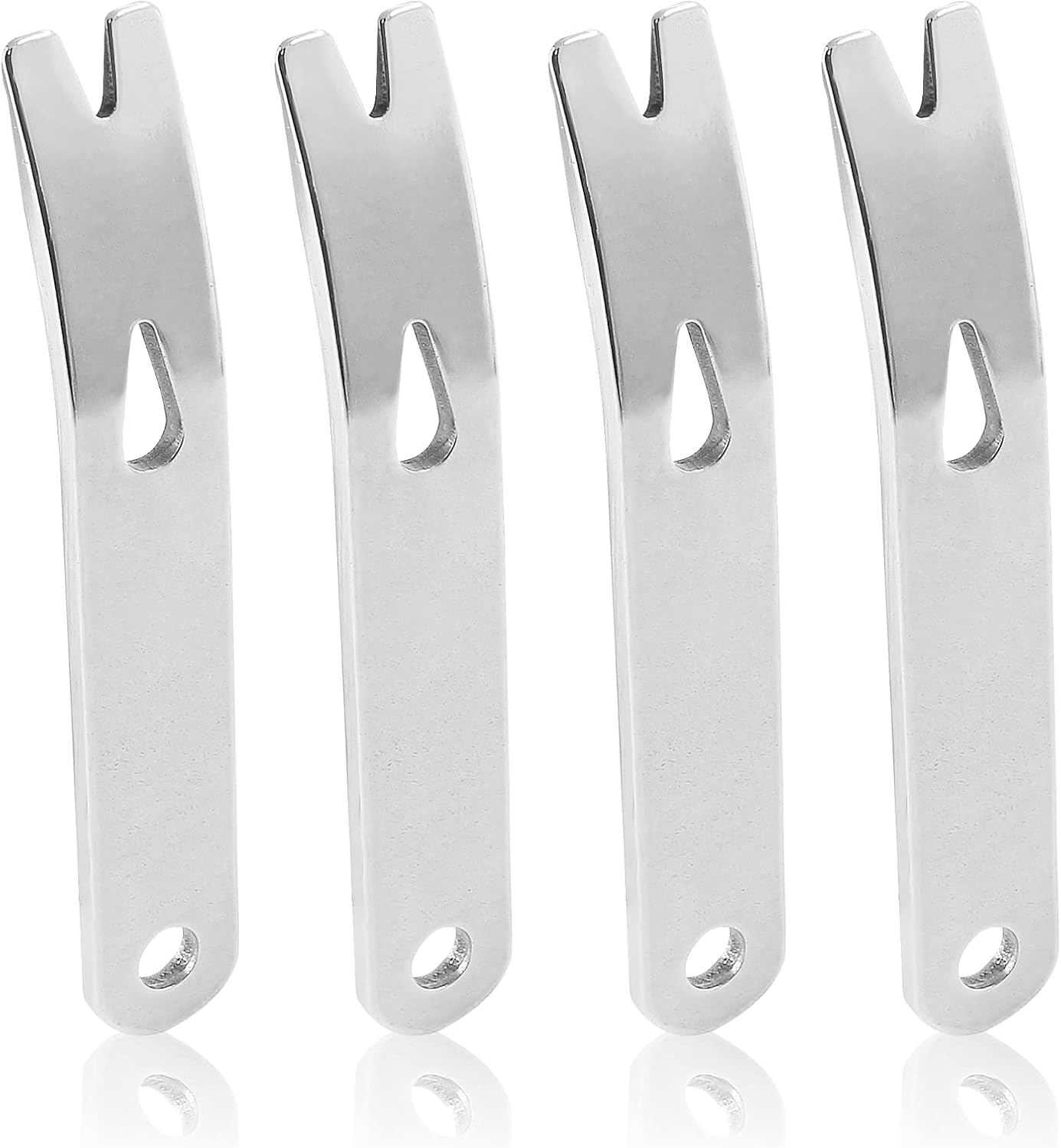 Biaungdo 4 Pcs Mini Crank Crowbar, Stainless Steel Mini EDC Pry Bar Keychain Multi-function Pocket EDC Tools Survival Scraper Opener for Outdoor, Indoors 3 Inch