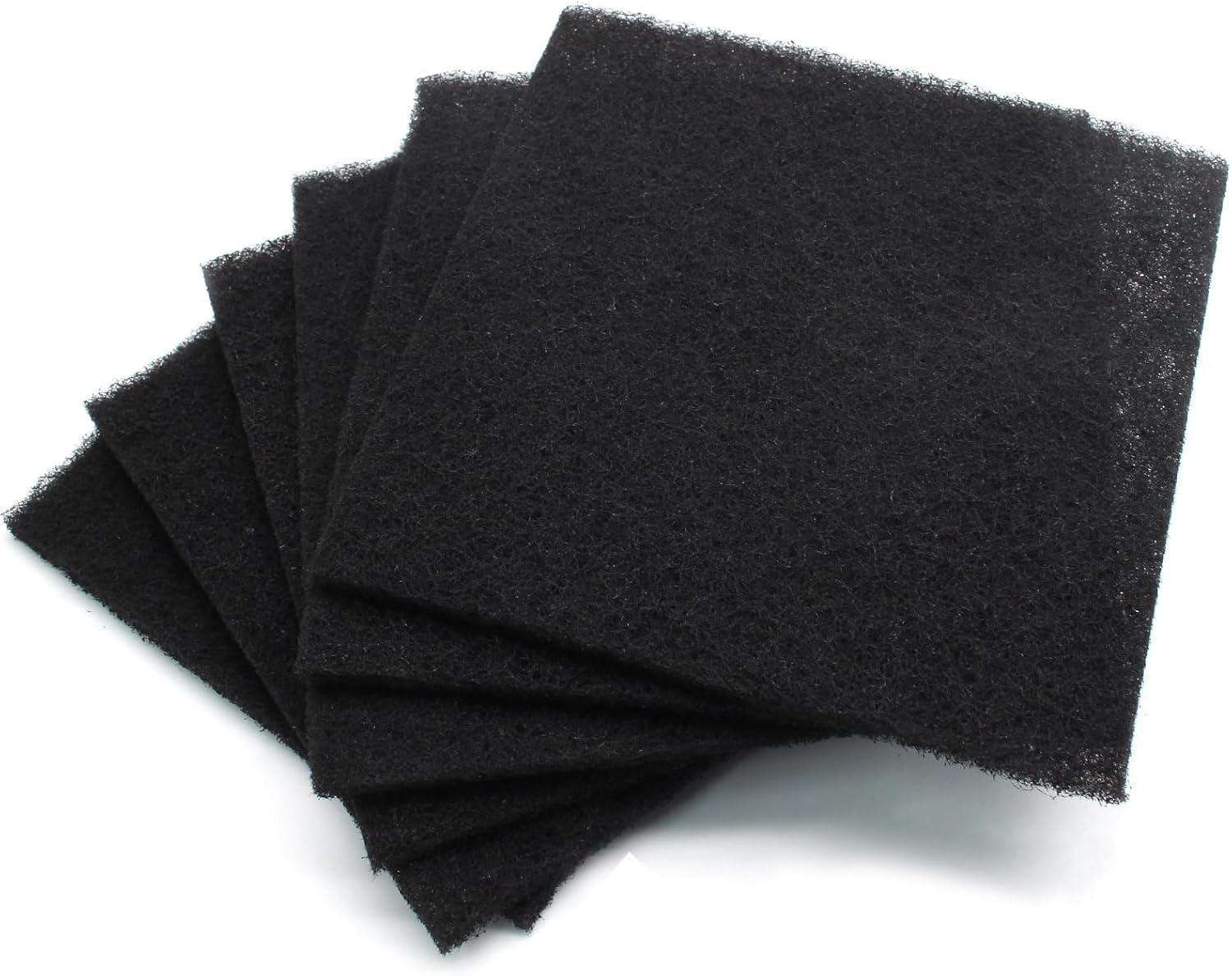 Biaungdo 6 Pack 5 Inch Sqaure Charcoal Filter Replacements, Black Kitchen Compost Bin Filters for Countertop Square Carbon Filter Bin Pail Replacement