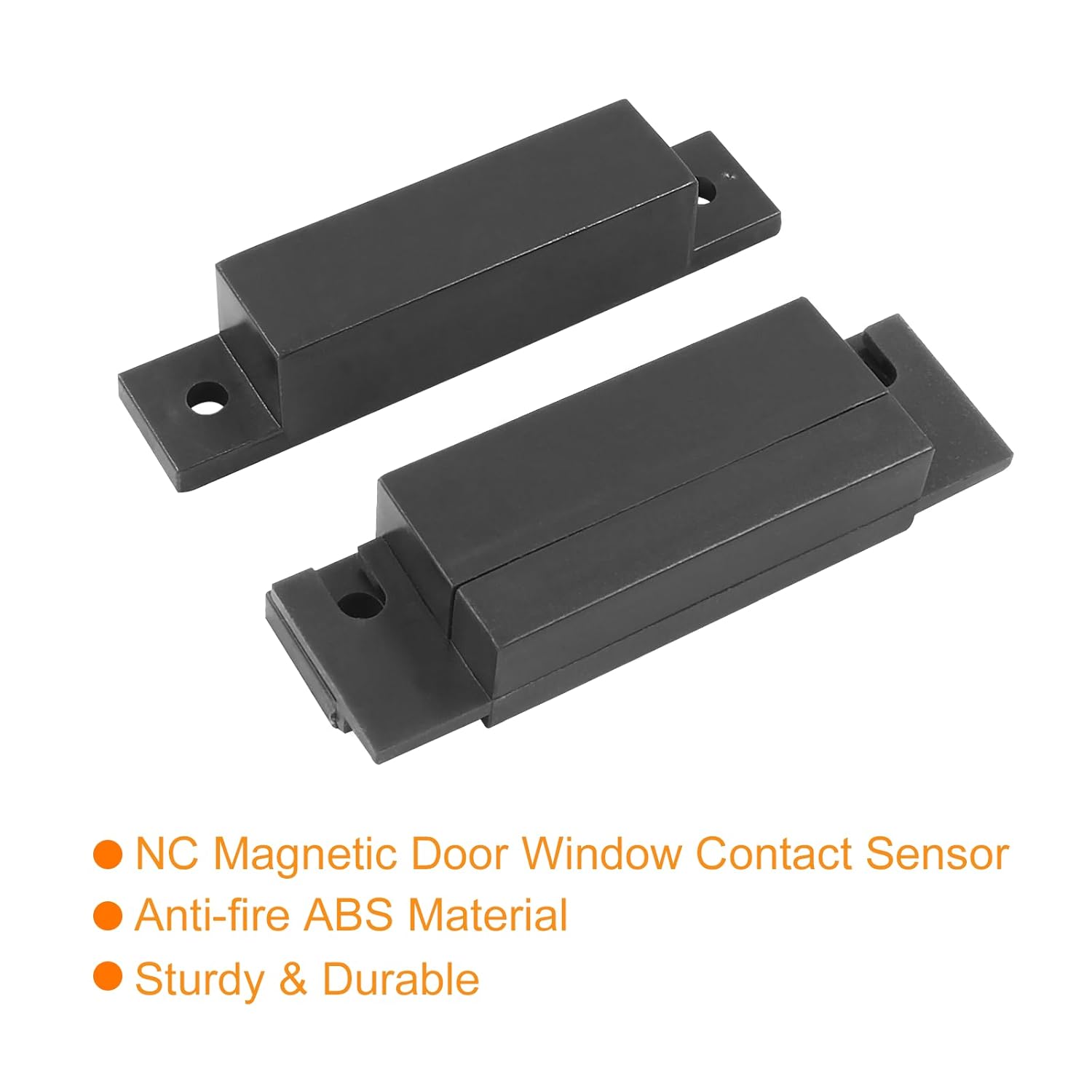 Biaungdo 6 Pcs Brown Wired Magnetic Door Window Contact Reed Switch, Surface-Mounted NC Magnetic Door Contact Sensor Alarm Reed Switchfor Window, Cabinet, Wooden Door, with Screws