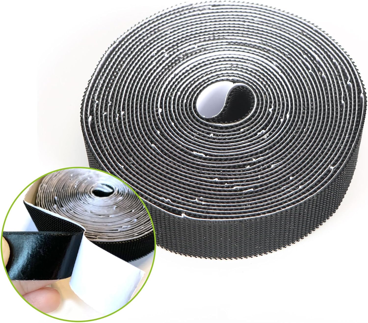 Stronger Adhesive Tape Hook Tape Self-Adhesive, Width 2cm, Length 600cm, Black, for Magnetic Screen Door Mesh Window Curtains
