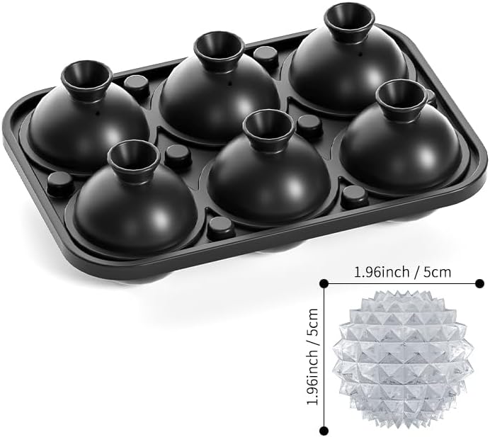 Bangp Large Ice Cube Tray for Whiskey,Perfect Etched Ice Cubes, Big Ice Cube Mold for Cocktails,Whiskey Etched Sphere