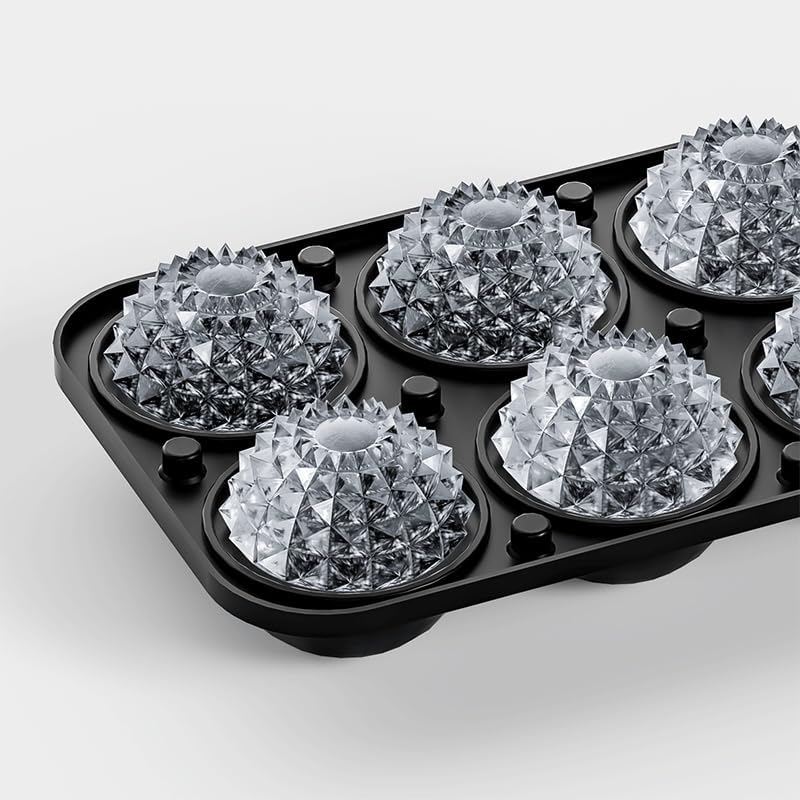 Bangp Large Ice Cube Tray for Whiskey,Perfect Etched Ice Cubes, Big Ice Cube Mold for Cocktails,Whiskey Etched Sphere