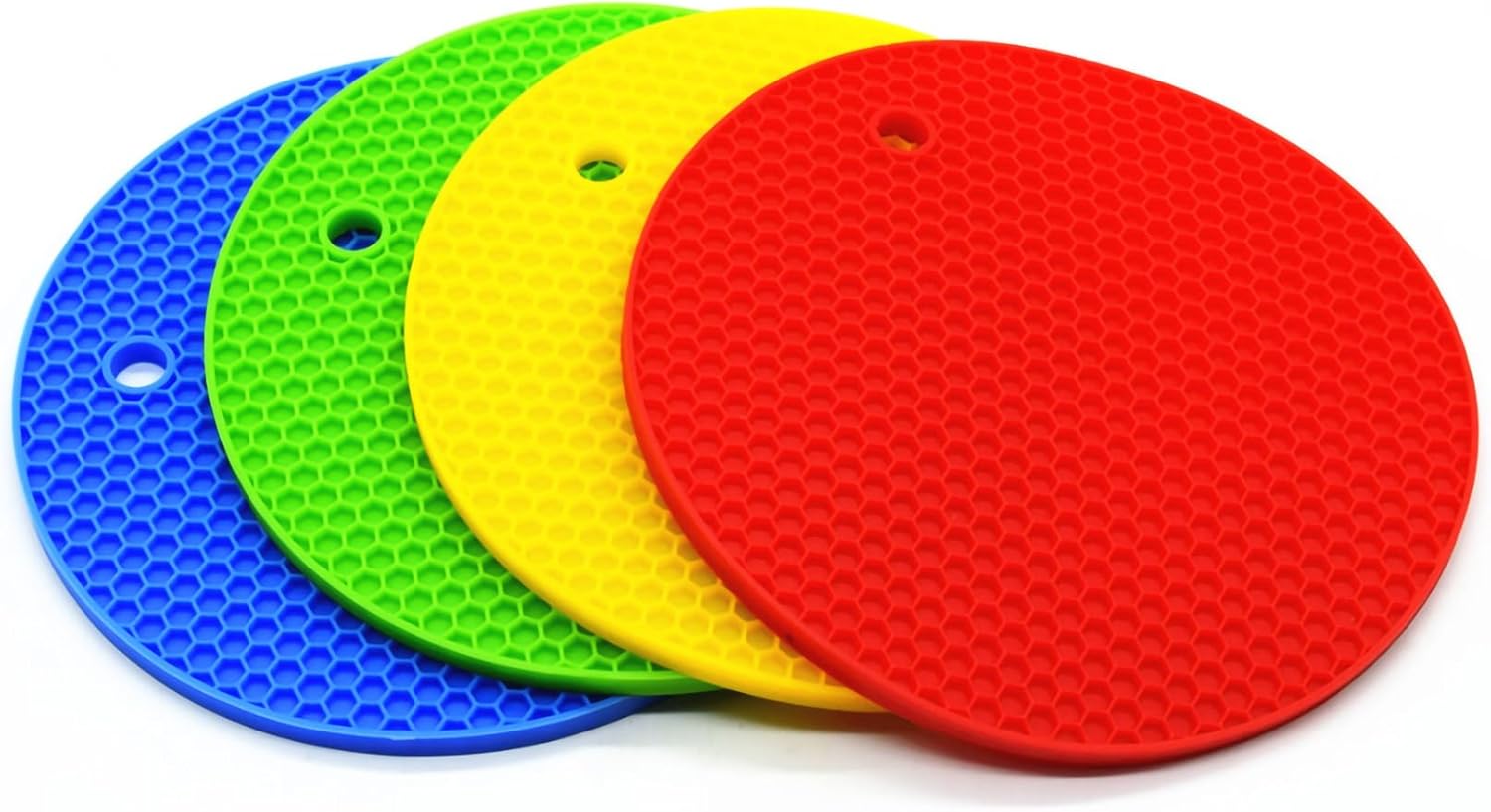 Bangp Silicone Coasters Set of 4 , Trivet Mats,Multipurpose Thermally Insulated Containers, Non-Slip, Flexible, Durable Heat Proof Mats