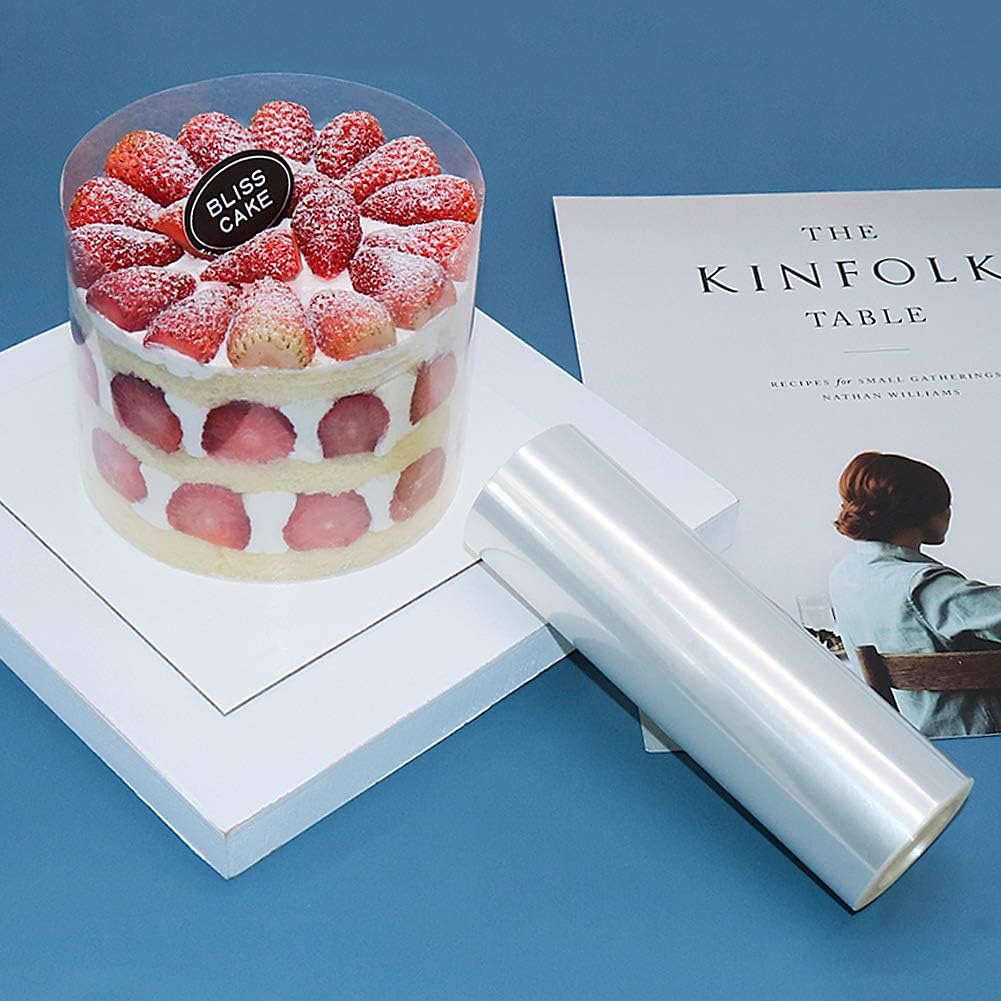 YQL Cake Collar 6 Inch,Acetate Cake Collar Roll DIY Acetate Sheet Baking Transparent Mousse Cake Sheets Surrounding Edge Clear Cake Strips for Baking Decorate Shaker Cards Making 6x394Inch