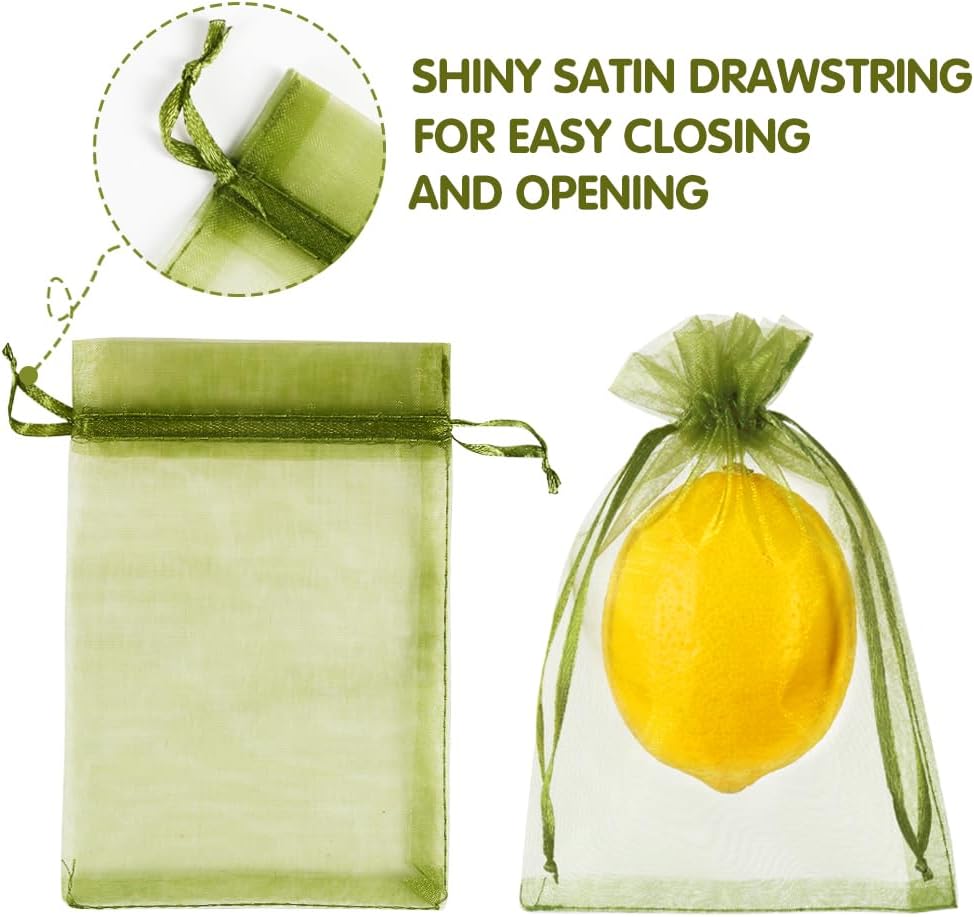 YQL 100Pcs 4"x6" Fruit Protection Bags,Fruit Netting Bags,Garden Netting Bags with Drawstring for Protecting Fruits and Vegetables