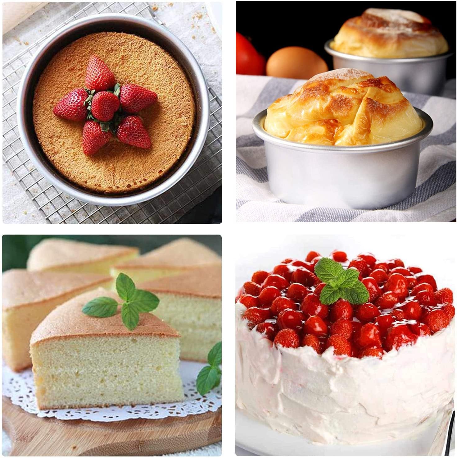 6 Inch Cake Pan Round, Small Cheesecake Pan with Removable Bottom, Chiffon Cake Mold Anodized Aluminum Baking Pan