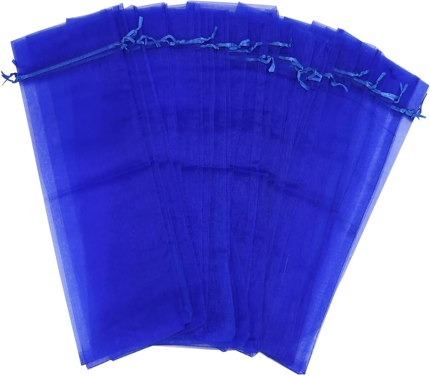 20Pcs Organza Wine Gift Bags with Drawstrings, Mesh Wine Bottle Covers for Wedding, Birthday, Shower Party Favor, Housewarming Royal Blue