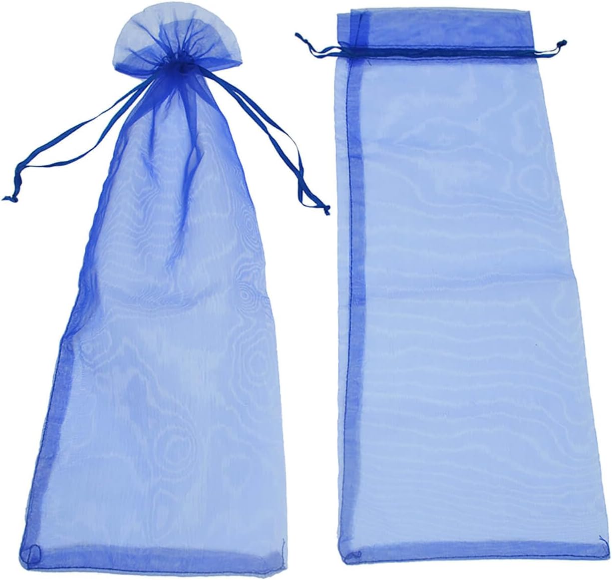 20Pcs Organza Wine Gift Bags with Drawstrings, Mesh Wine Bottle Covers for Wedding, Birthday, Shower Party Favor, Housewarming Royal Blue