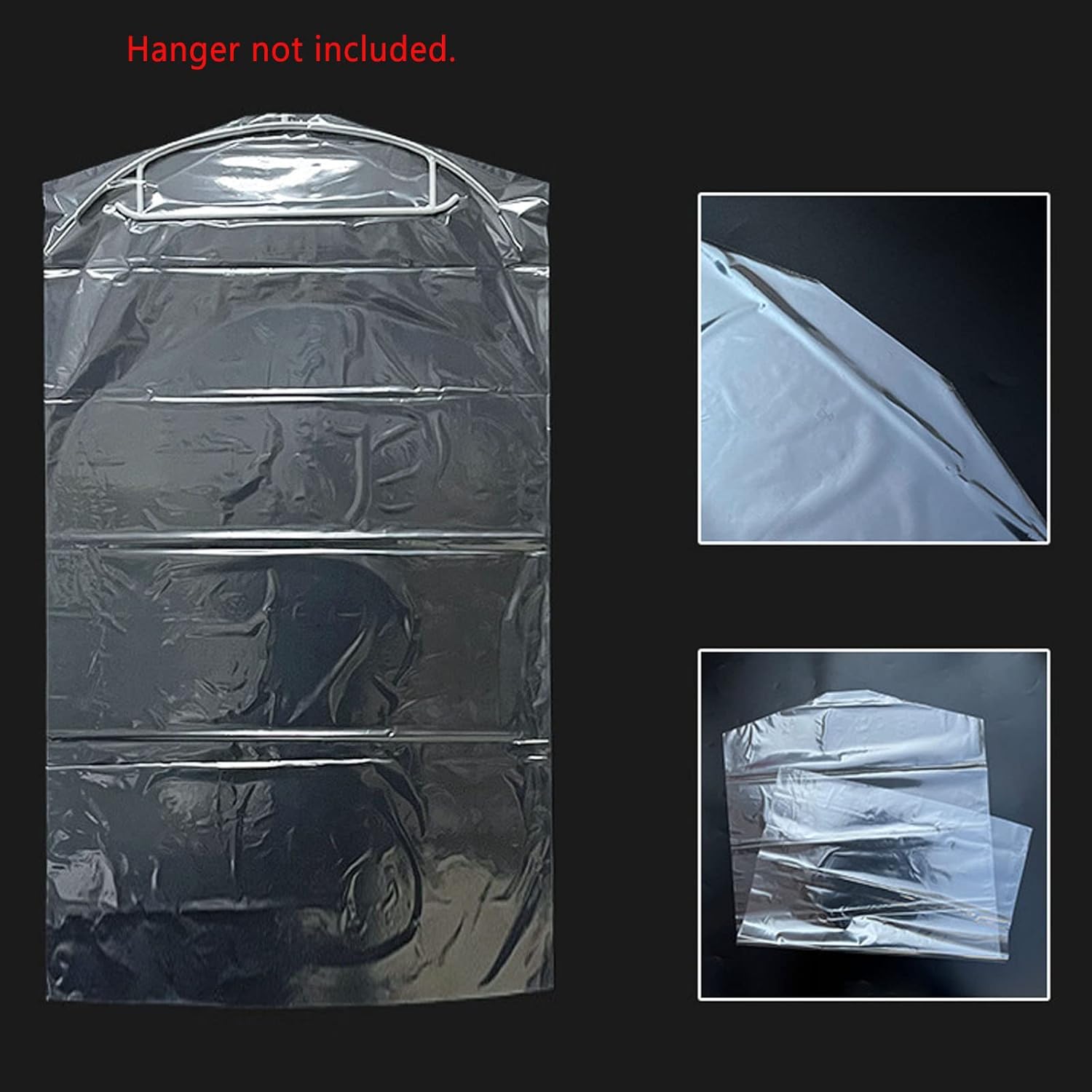 20Pcs Plastic Clear Garment Bags, 23.6x47.2 Inches Dry Cleaning Laundrette Suit Clothes Dustproof Storage Bags Hanging Garment Cover for Closet Storage, Dry Cleaner, Travel