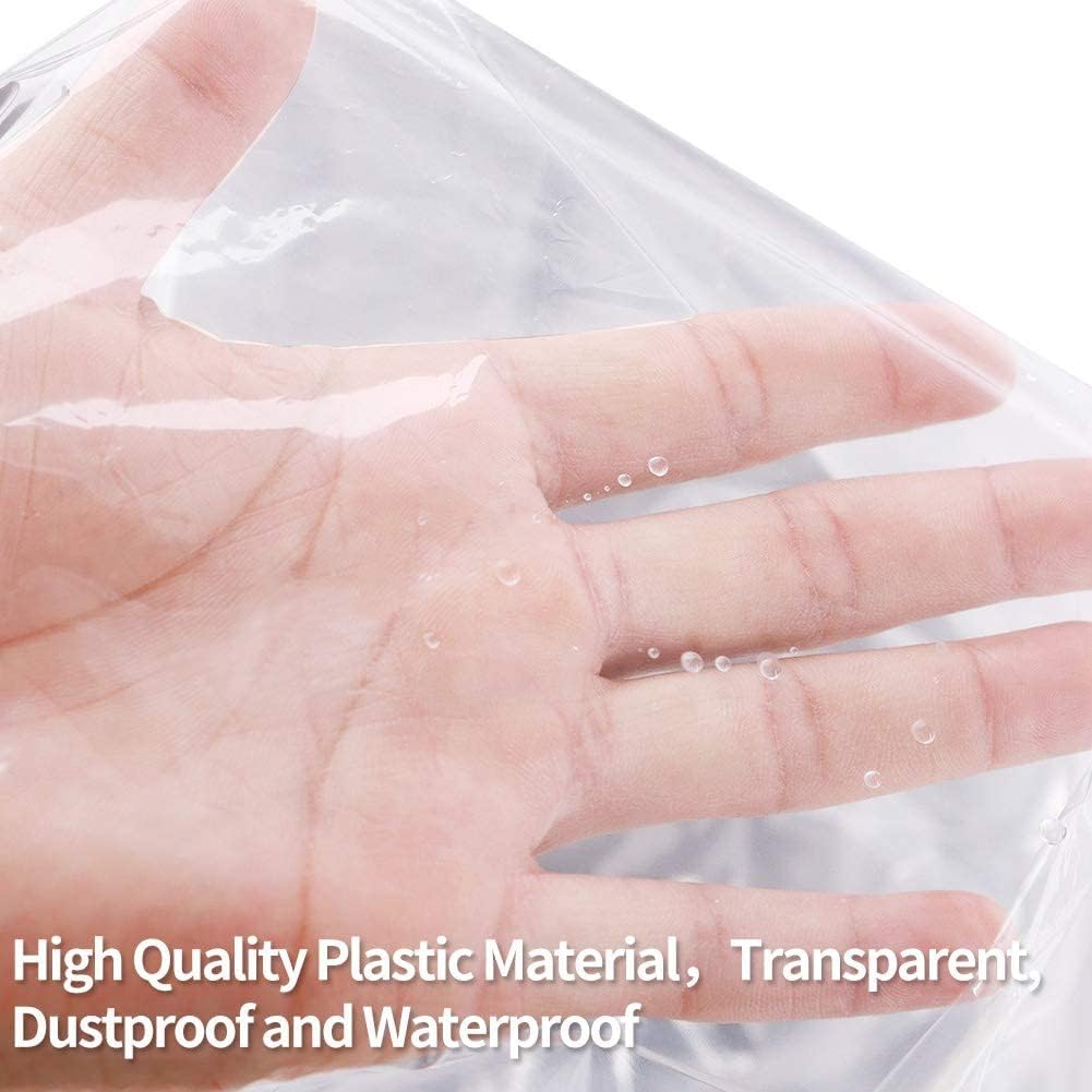 20Pcs Plastic Clear Garment Bags, 23.6x47.2 Inches Dry Cleaning Laundrette Suit Clothes Dustproof Storage Bags Hanging Garment Cover for Closet Storage, Dry Cleaner, Travel