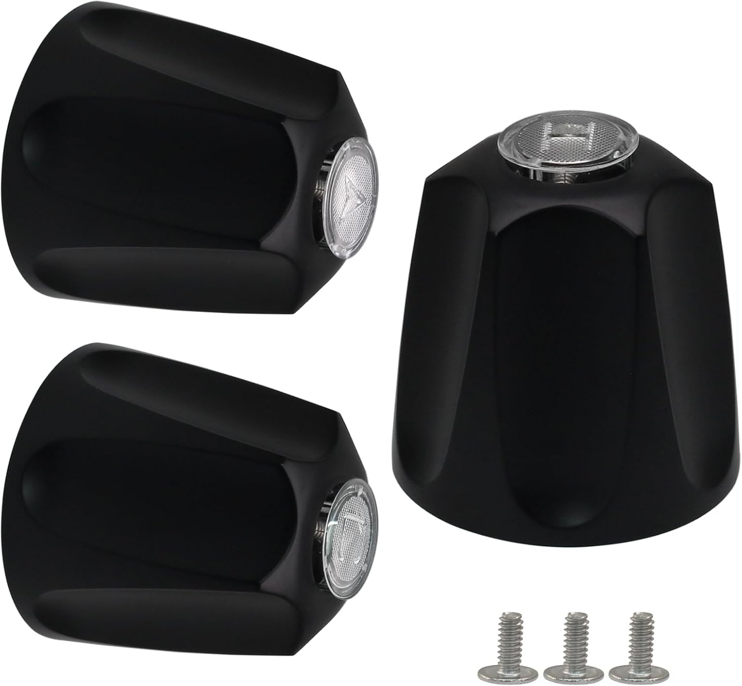 Biaungdo Black Shower Knob Replacement Set of 3, Bathtub Faucet Handles Include Hot and Cold/Diverter Shower Knob for Remodeling Trim