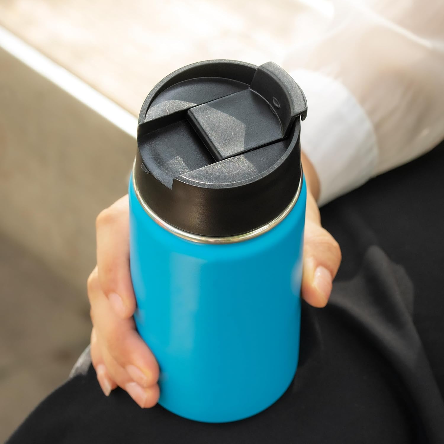 Flip Lid for Hydro Flask 12 16 18 20 32 40 64 oz Wide Mouth Bottle,Replacement Lid for Hydroflask,Thermoflask,Iron Flask and More 2.28" Wide Mouth Bottles