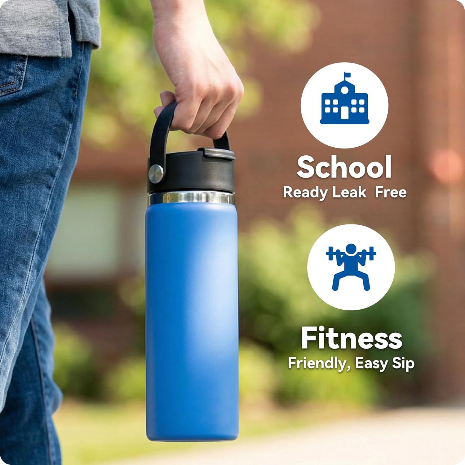 Flip Lids with Handle for Hydro Flask 12 16 20 32 40 64 oz Wide Mouth Bottles,Replacement Lids for 2.28" Wide Mouth Sport Bottles Water Bottle Accessories