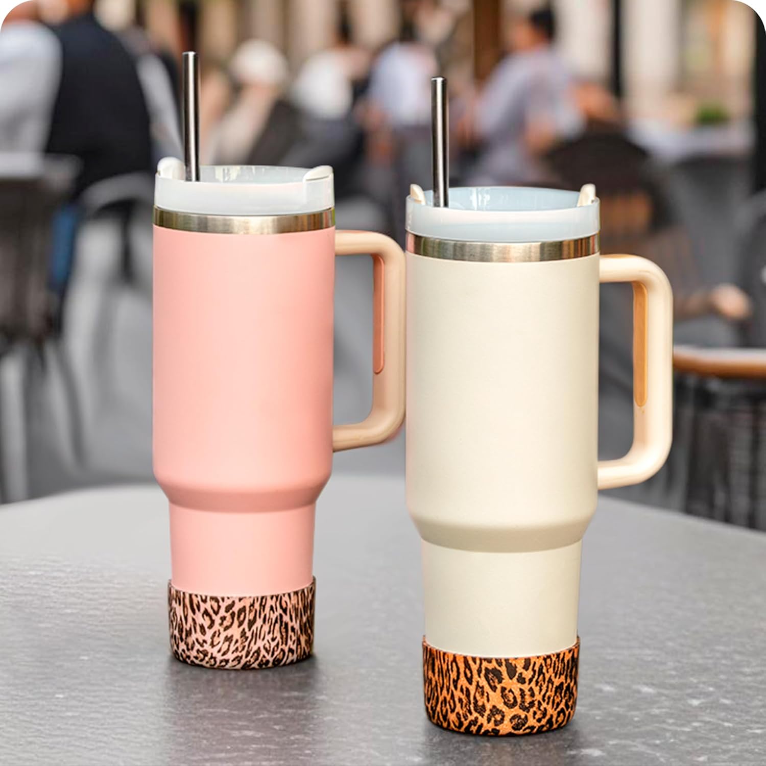 Silicone Boot for Stanley Quencher Tumbler 20/30/40 oz & IceFlow 20/30oz,Owala Tumbler 24 oz,Hydro Flask 12-24oz,-Non-Slip Bottom Protector for Bottom Size 2.8-2.95" BPA-Free Cup Sleeve