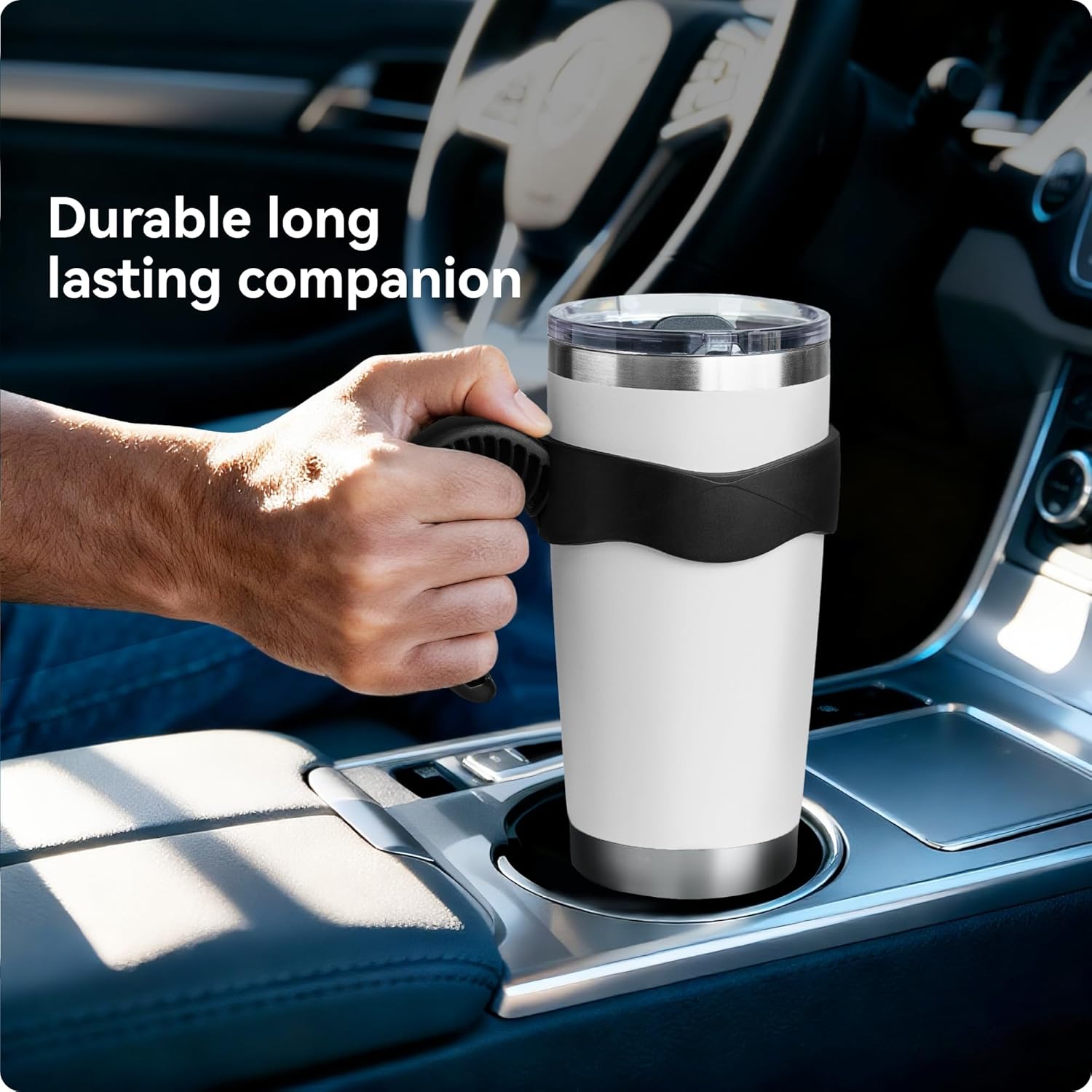 Activity Tumbler Handle for YETI Rambler 20 oz,Anti Slip Travel Mug Grip Cup Holder for Sumwill, Ozark Trail,Sic and More 20OZ Mugs, BPA FREE