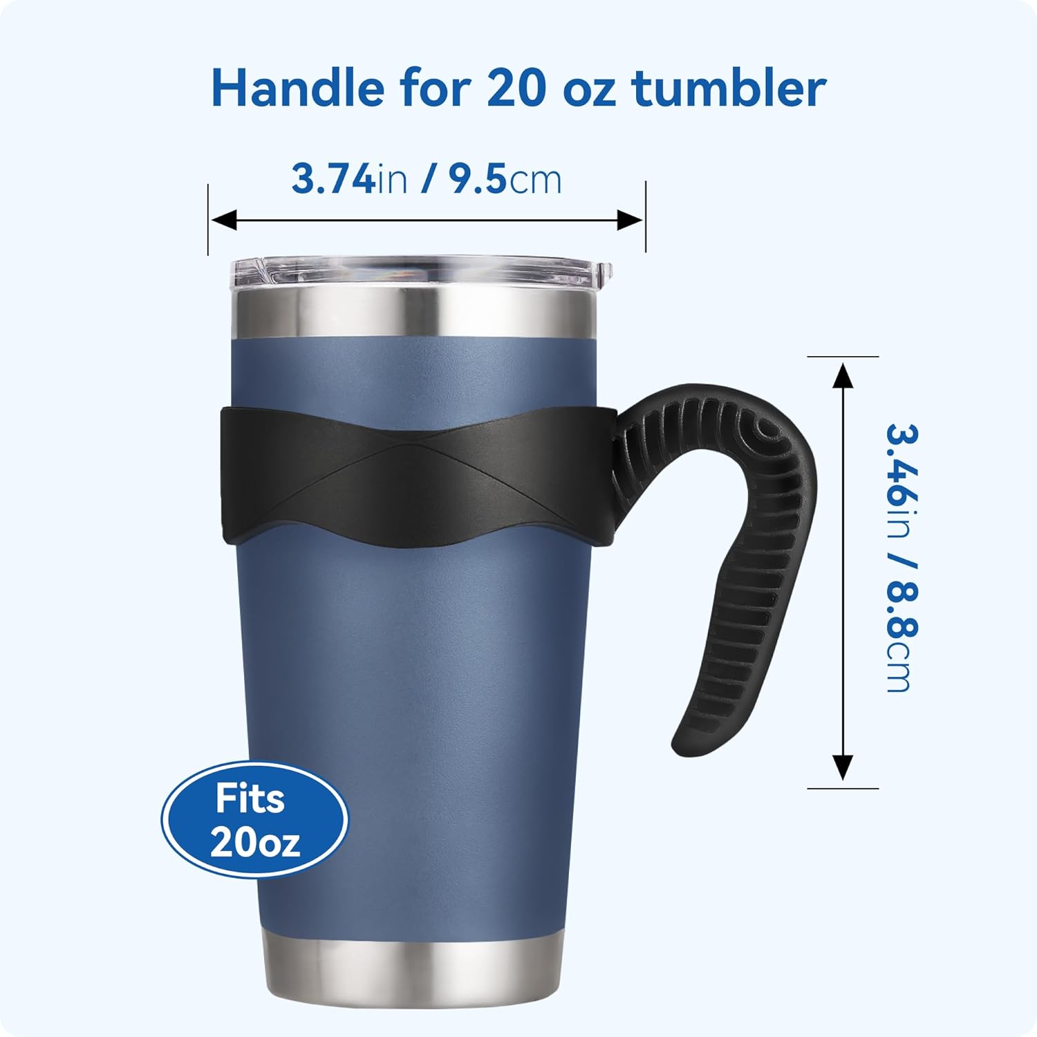 Activity Tumbler Handle for YETI Rambler 20 oz,Anti Slip Travel Mug Grip Cup Holder for Sumwill, Ozark Trail,Sic and More 20OZ Mugs, BPA FREE