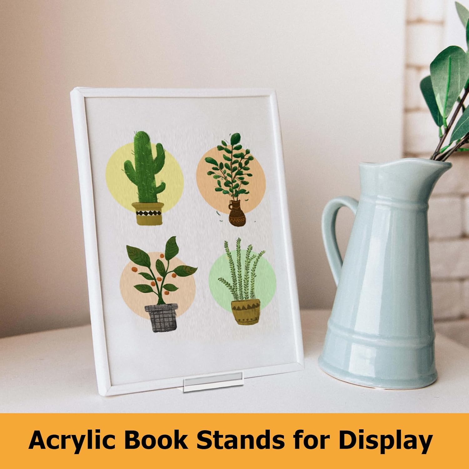 Biaungdo 6 Pcs Acrylic Book Display Stand, Adjustable Clear Display Holder Easel Collector Stand, Compact Desktop Stand for Photos, Postcard, Magazine, Artworks