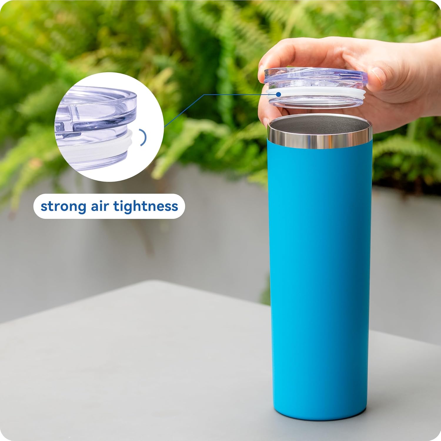 2 Pack 20 oz Skinny Tumble Lids,Replacement Spill Proof Splash Resistant Sliding Cup Covers for 2.73" Inner DiameterTumbler,Straw Friendly,BPA Free