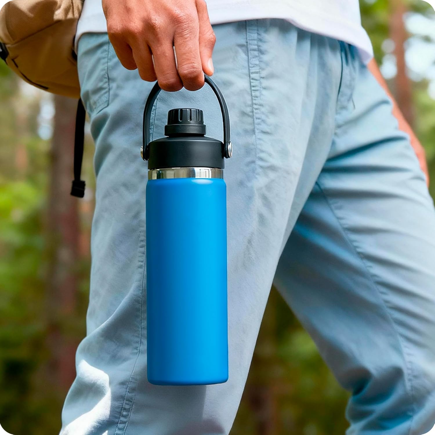 Lid for Hydro Flask Wide Mouth 12/16/18/20/32/40/64 Oz, Replacement Spout Lid Compatible with Hydro Flask Water Bottle, Chug Cap with Flexible Handle