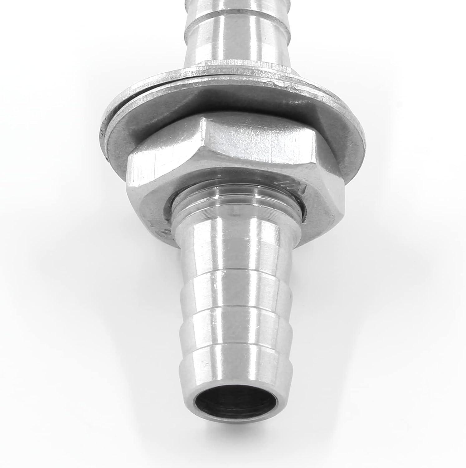 Biaungdo 2 Pcs 3/8" Hose Barb, 304 Stainless Steel Hose Barb Fitting Thru-Bulk Head Straight Hex Union Fitting for Air Water Fuel
