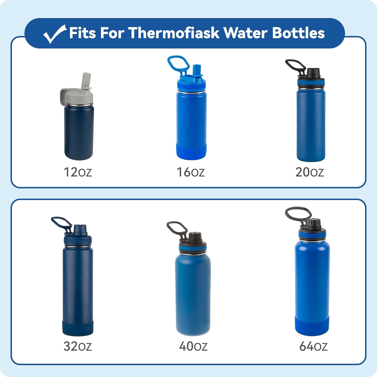 Replacement Chug Cap for ThermoFlask 14/1618/24/32/40 Oz Water Bottles, Wide Mouth Spout Lid, Dishwasher Safe - Ideal for Gym & Travel - Easy Sip