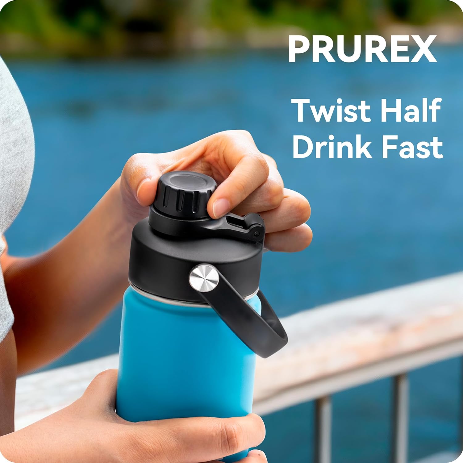 Replacement Chug Cap for ThermoFlask 14/1618/24/32/40 Oz Water Bottles, Wide Mouth Spout Lid, Dishwasher Safe - Ideal for Gym & Travel - Easy Sip