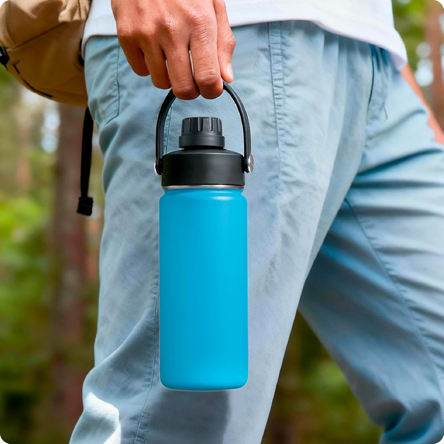 Replacement Chug Cap for ThermoFlask 14/1618/24/32/40 Oz Water Bottles, Wide Mouth Spout Lid, Dishwasher Safe - Ideal for Gym & Travel - Easy Sip