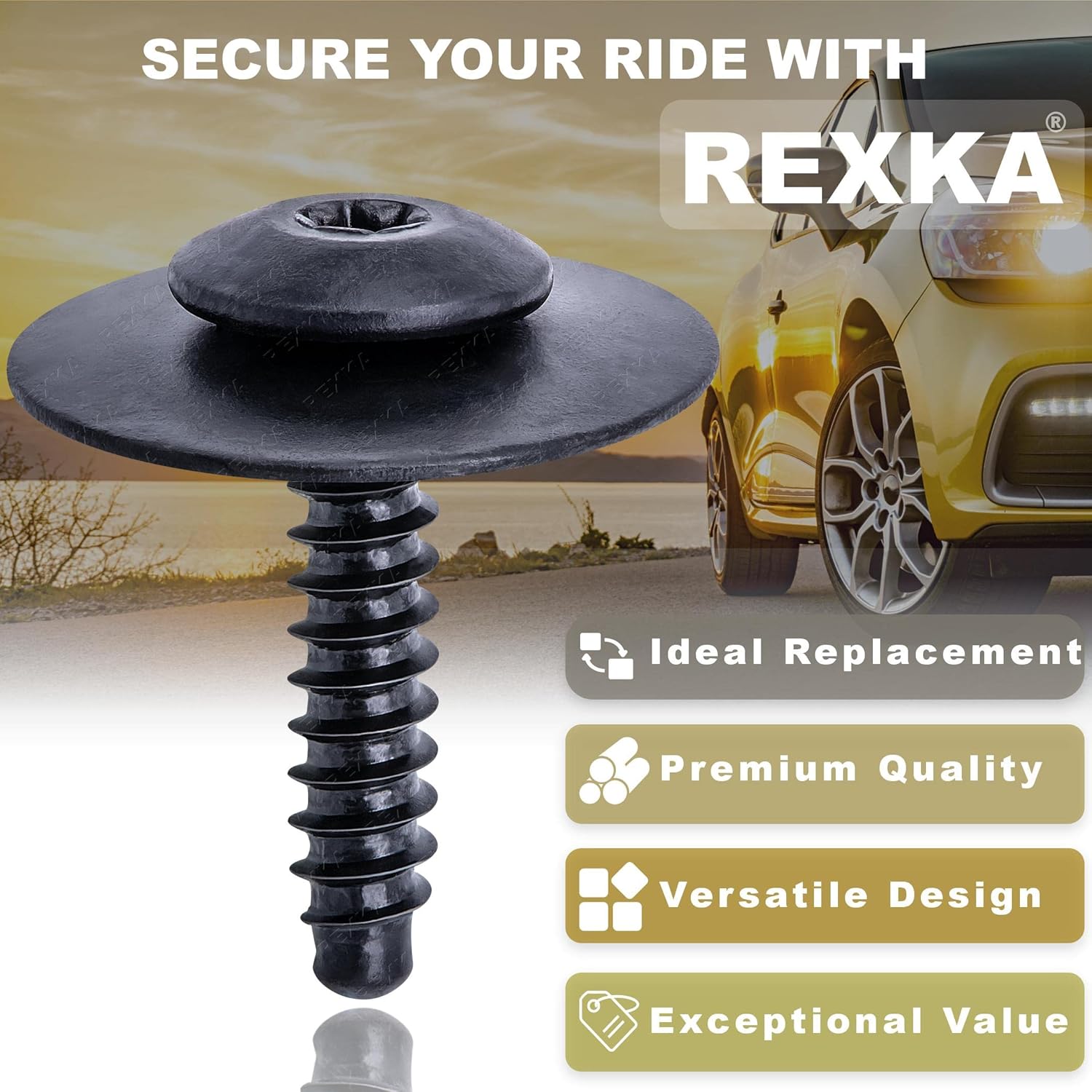 Rexka 20pcs Fender Liner Splash Shield Bolt Screw 11548270 Compatible with GM Chevrolet Camaro Colorado Cruze Equinox Impala Malibu Traverse Cadillac ATS CT6 CTS XT5 XTS