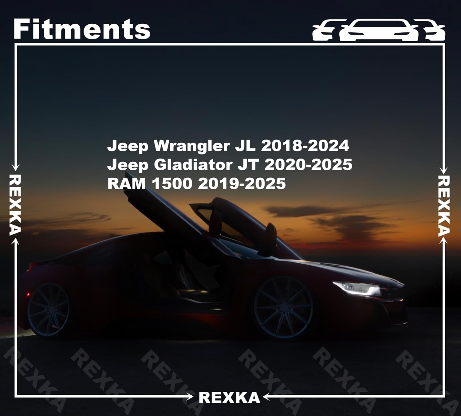Rexka 25pcs Fender Flare Clips 68526185AA for 2018-2024 Wrangler JL & 2020-2024 Gladiator JT & RAM 1500 - Fits Jeep Fender Clips