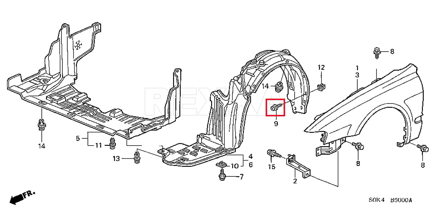 Rexka 50pcs Fender Liner Splash Shield Wheelhouse Liner Screw Phillips Truss Head Sems Compatible with Honda Acura BMW 90114-SE0-000 Accord ILX RDX TL TSX 90114SE0000