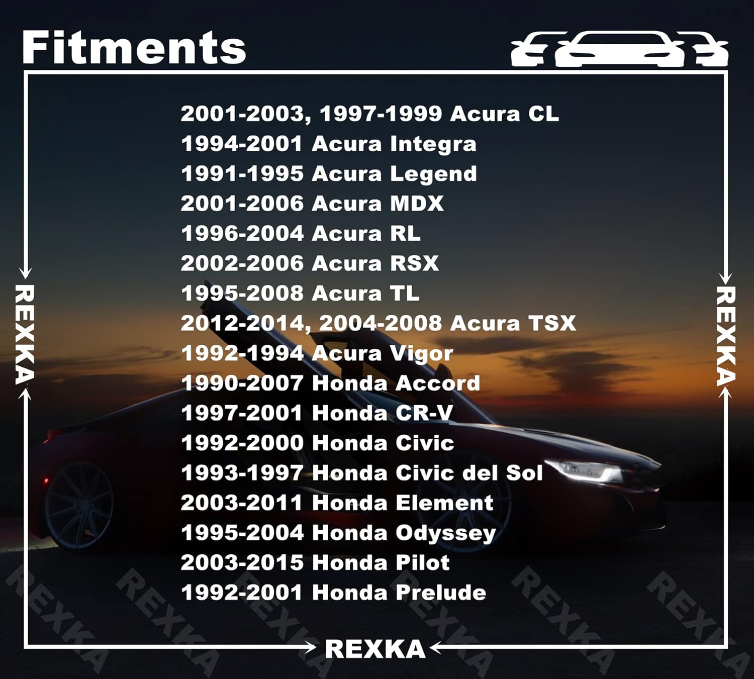 Rexka 20pcs Rocker Panel Moulding Clip for Honda Acura 91513-SM4-000 Accord, Civic, Civic Del Sol, Cr-v, Element, Odyssey, Pilot, Prelude, CL, Integra, Legend, MDX, RL, RSX, TL, TSX, Vigor