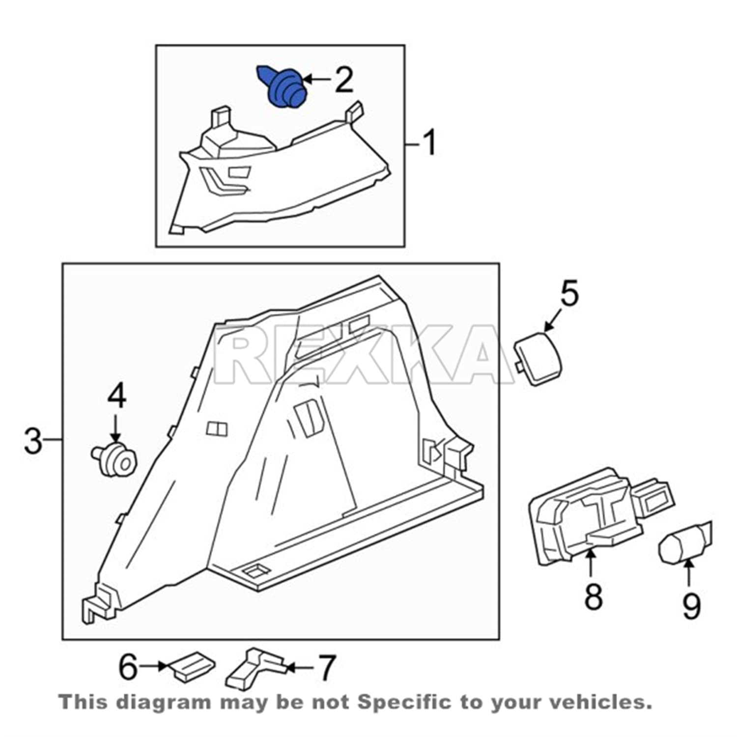 Rexka 30pcs Door Panel & Interior Trim Retainer Clips 91560-SZW-003 for Honda Accord CR-V CR-Z Civic Odyssey Pilot 91560SZW003