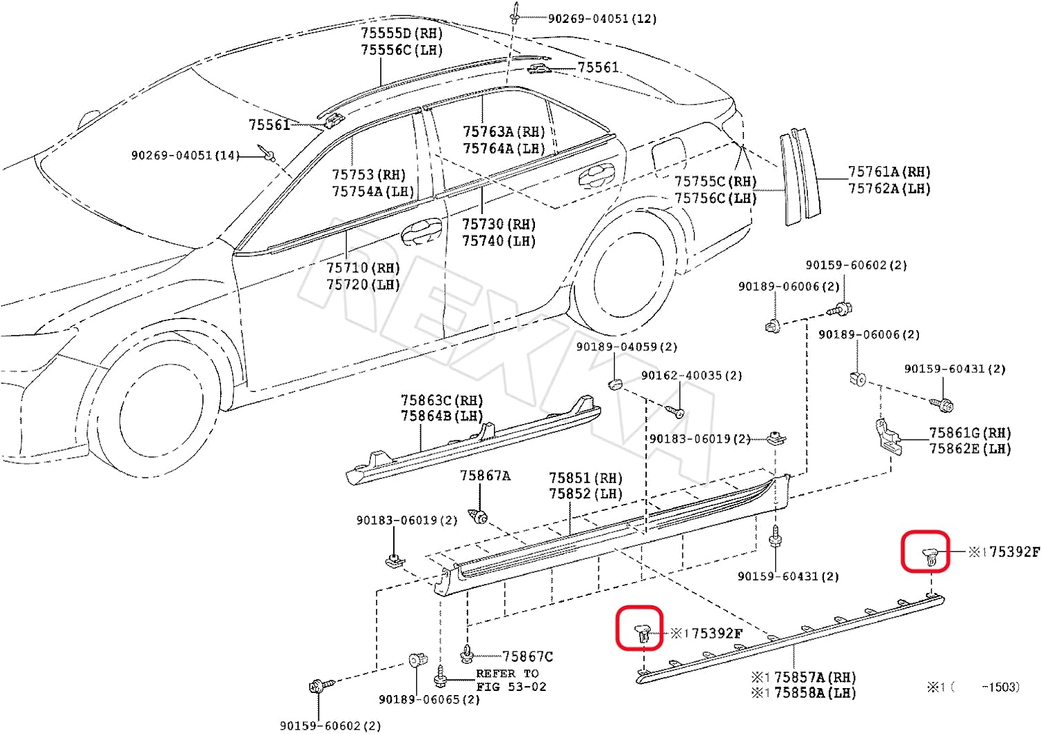 Rexka 25pcs Front & Rear Spoiler Moulding Clip Compatible with Toyota Lexus 75392-35220 4Runner, Camry, Corolla, FJ Cruiser, Highlander, Prius, Prius Prime, Prius V, RAV4