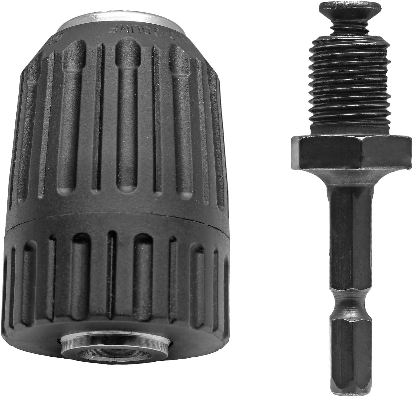 Biaungdo 1/2" Keyless Drill Chuck Adapter 2.0-13mm, 1/4-Inch Hex Shank Drill Chuck Adapter, Converter Quick Connect Impact Driver Conversion Tool 1/2-20UNF Mount
