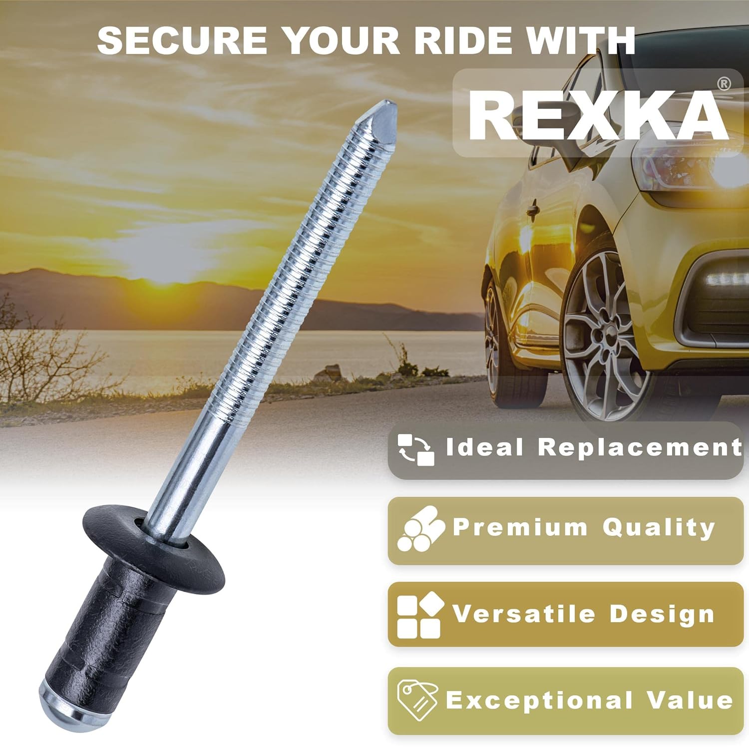 Rexka 10pcs Fuel Door & General Purpose Specialty Rivet Compatible with Toyota Lexus 90269-06017 90269-A0005
