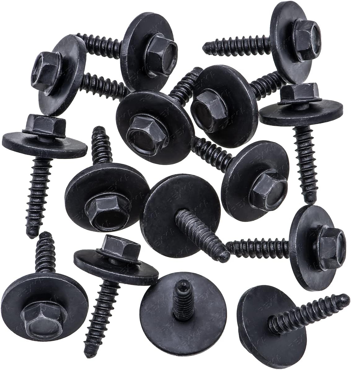 Rexka 15pcs M4.2 Fender Liner Door Trim Panel Wheelhouse Liner Bumper Cover Side Shield Retainer Screw Bolt for Ford W716345S450B Edge Escape F-150 Fusion Mustang Lincoln MKC MKX MKZ W716345-S450B