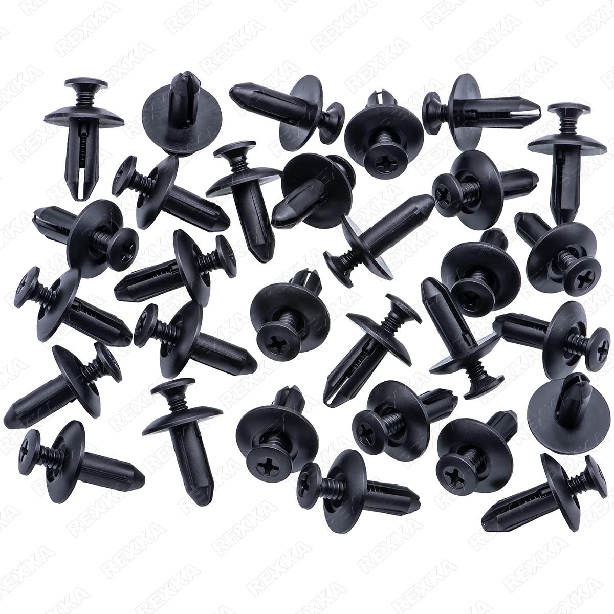 Rexka 30pcs Fender Liner Retainers Clips Fasteners for Ford W706092-S300 Edge Explorer Flex Mustang Taurus Chrysler 6508197AA Dodge Charger Ram 1500 2500 3500 4500 5500