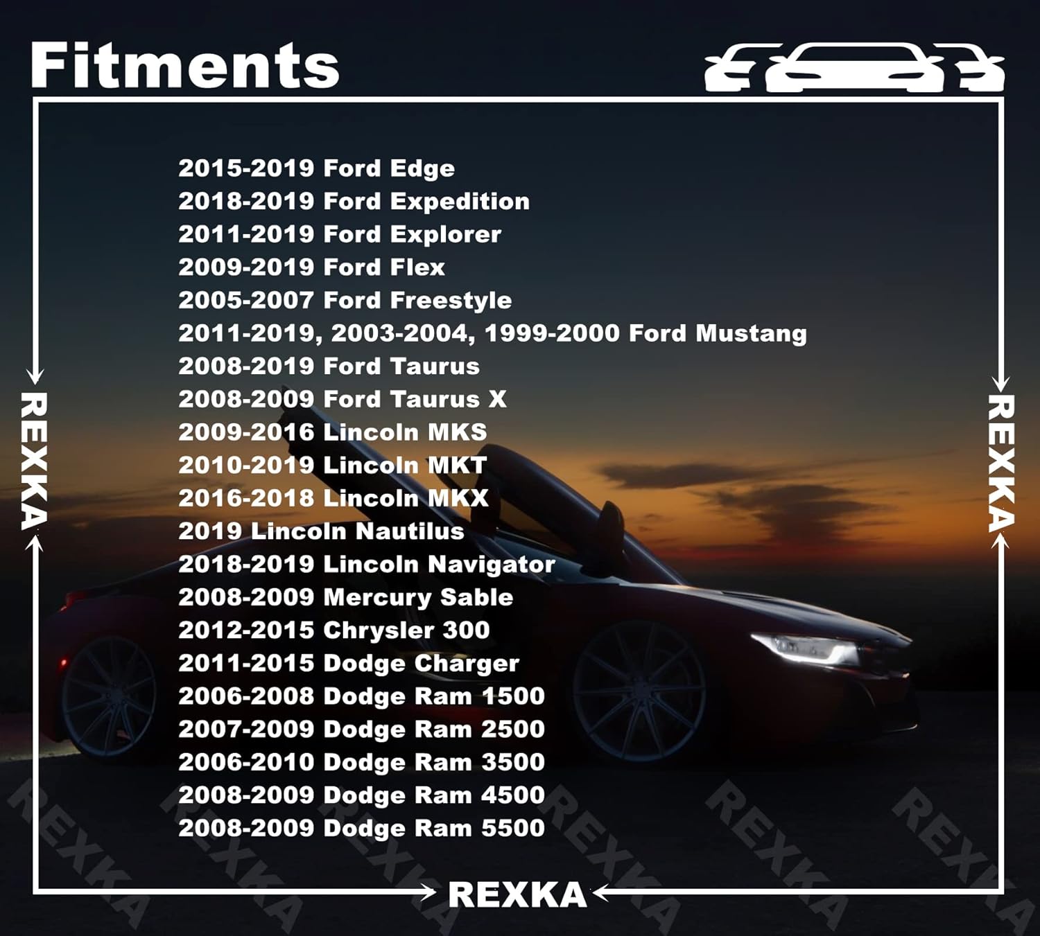 Rexka 30pcs Fender Liner Retainers Clips Fasteners for Ford W706092-S300 Edge Explorer Flex Mustang Taurus Chrysler 6508197AA Dodge Charger Ram 1500 2500 3500 4500 5500