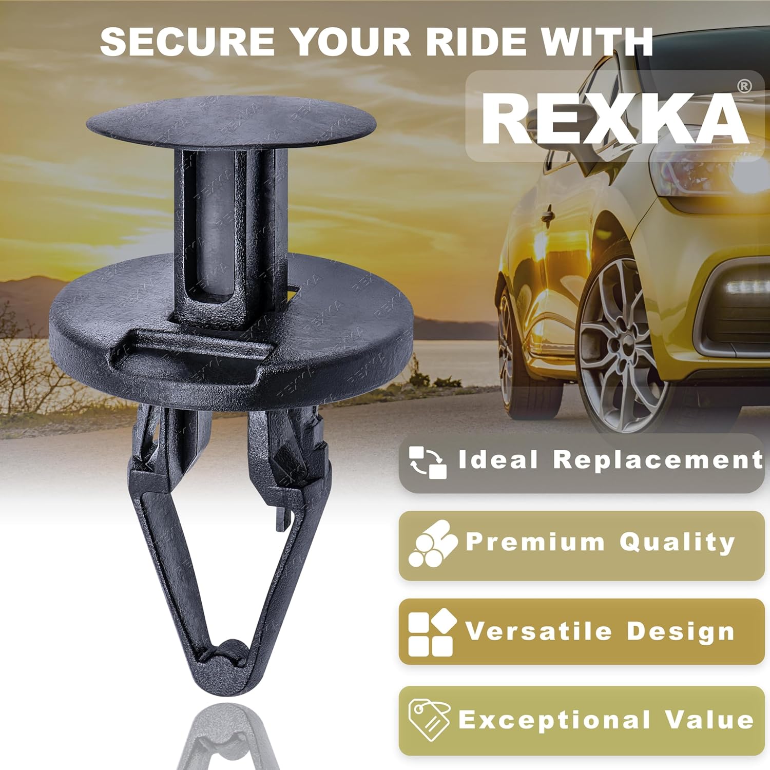 Rexka 40pcs Fender Flare Liner Radiator Bumper Air Dam Retainer Clip Pin Fastener for GM 11589292 Chevrolet, Chevrolet Trucks, Buick, Cadillac Trucks, Saturn, GMC Trucks