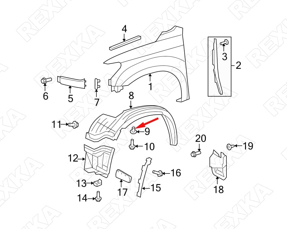 Rexka 30pcs Fender Liner Screw Grommet Compatible with Toyota Lexus 90189-06236 Highlander Prius Tundra LC500 RC200t RC300 RC350