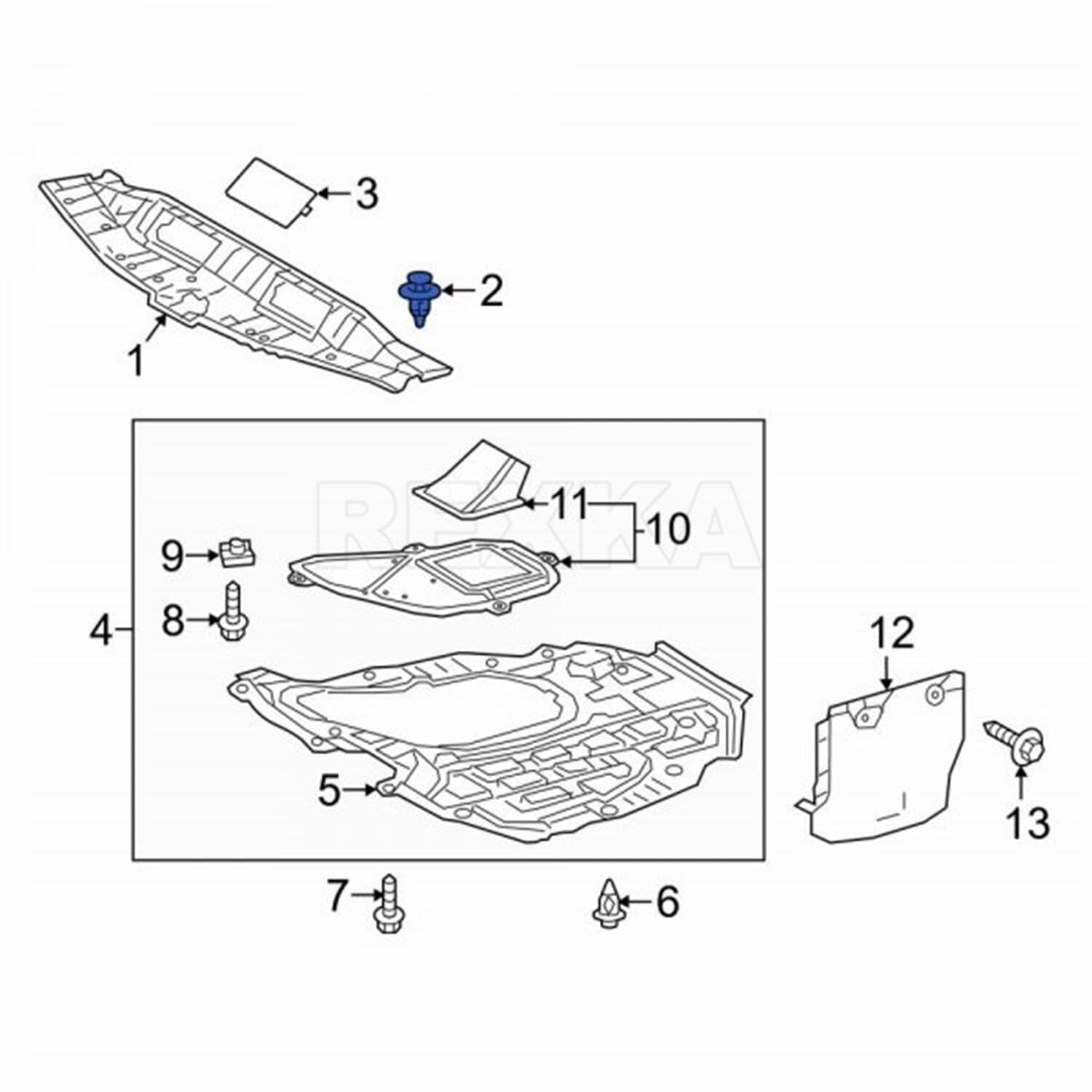 Rexka 30pcs Engine Cover Radiator Support Air Deflector Side Shield Retainer Clip 90467-07217 for Toyota Lexus 4Runner Avalon C-HR Camry Corolla Highlander Land Cruiser Mirai Prius Sienna ES RX UX GS