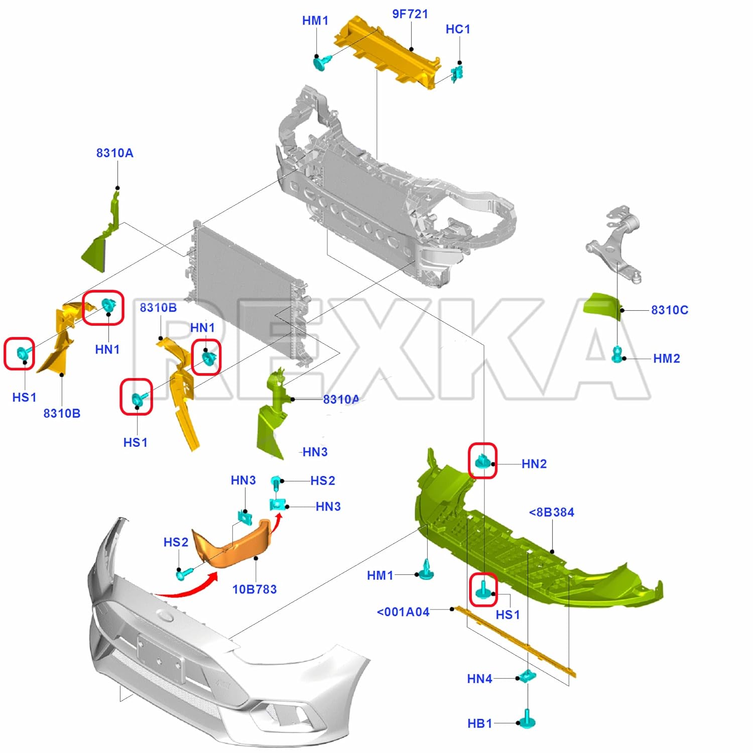 Rexka 20 Sets Engine Splash Shield Screws for Ford - T30 Torx Head Bolts and Grommets for Undertray Engine Fender Liner Deflector Grille for Ford Escape F-150 Edge Focus Fusion C-Max S-Max Lincoln