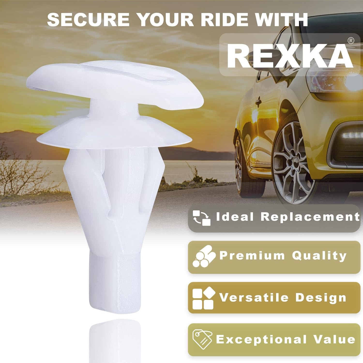 Rexka 20pcs Door Weatherstrip Retainer Clip 67867-12150 for Toyota Scion Lexus 4Runner Avalon Camry Celica Corolla FJ & Land Cruiser Highlander Prius RAV4 Tacoma Yaris ES GS GX is LS LX NX RC RX
