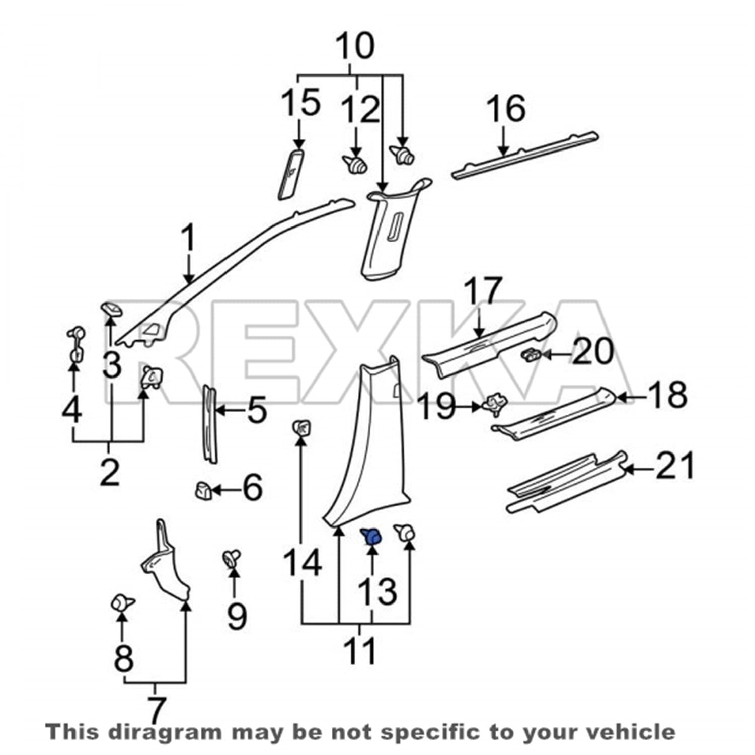 Rexka 25pcs Front & Rear Door Trim Board Retainer Clips Compatible with Toyota Lexus 67771-12050 GM 30006620