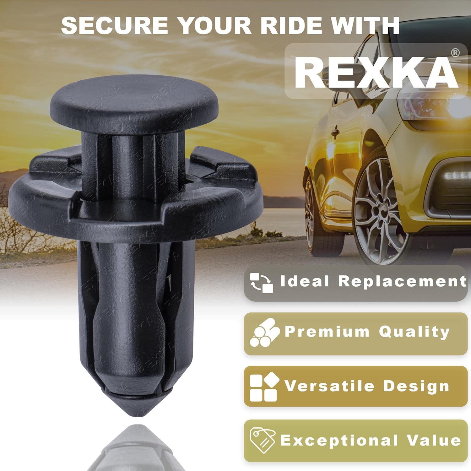 Rexka 40pcs 10mm Hole Bumper Engine Cover Fender & Grille Clips Compatible with Subaru 909140007 Baja Forester Impreza Legacy Outback Tribeca 2011-2000
